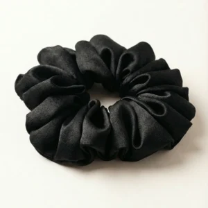 black satin scrunchie