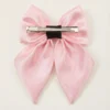pink satin hair bow