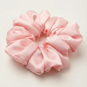 pink satin scrunchie pink satin scrunchie