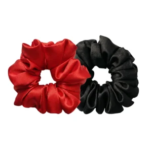 red and black scrunchies set of 2