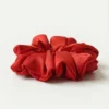 red satin scrunchie