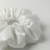 white medium size satin scrunchie white medium size satin scrunchie