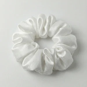 white satin scrunchie white satin scrunchie