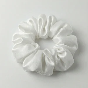white satin scrunchie